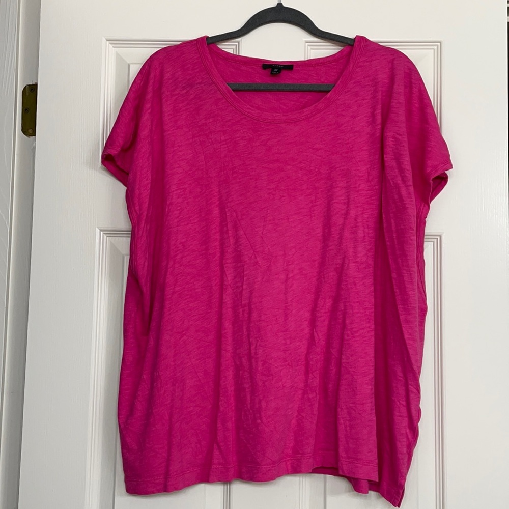 JCrew 3X Drop-shoulder T-shirt Sweet fuchsia
